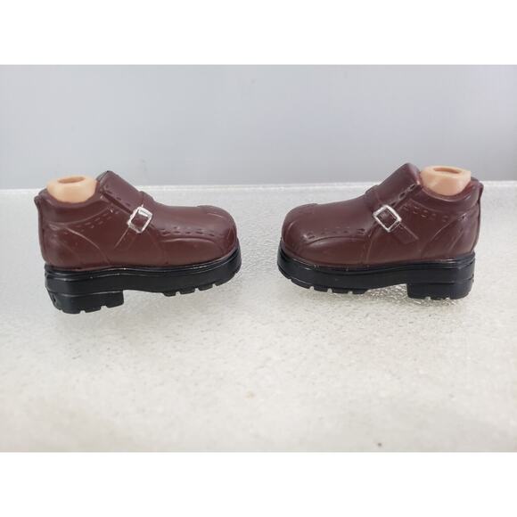 2002 Bratz Boyz 1st‎ Edition Dylan Replacement Red & Brown Shoes lot boy loafer - Picture 3 of 5